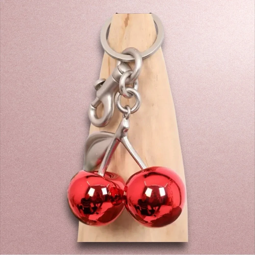Cherry Keychain Accessory NWT - Red and Silver - Picture 2 of 5